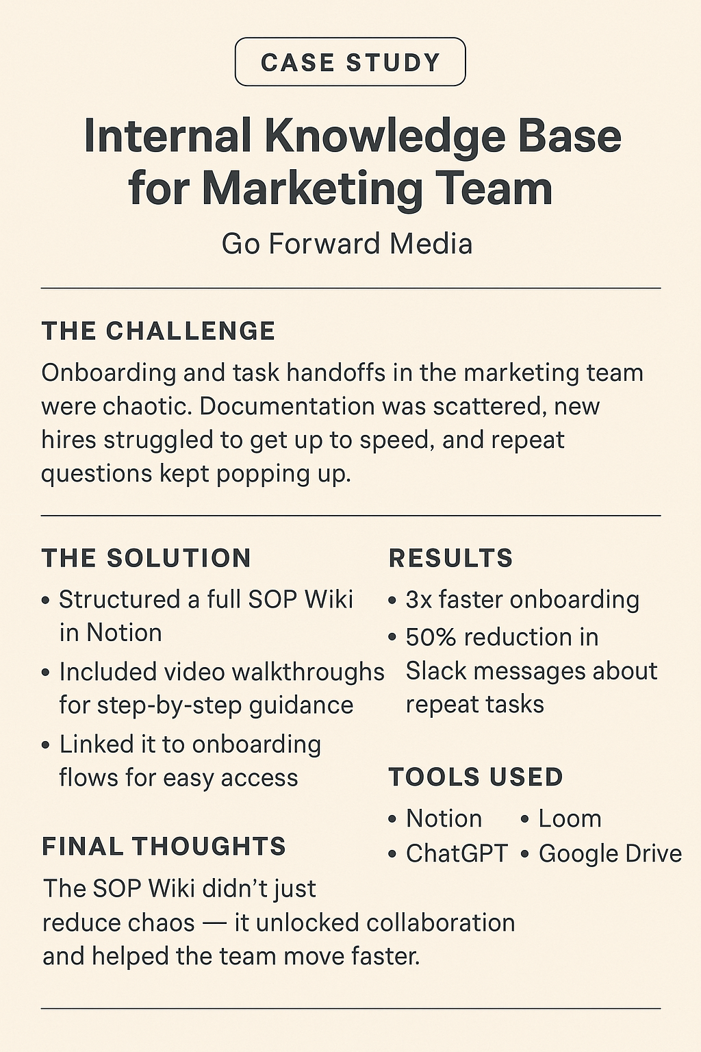Internal Knowledge Base for Marketing Team