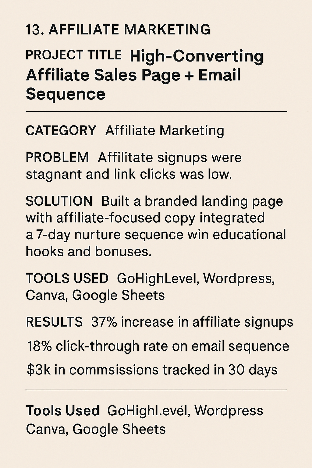 High-Converting Affiliate Sales Page + Email Sequence
